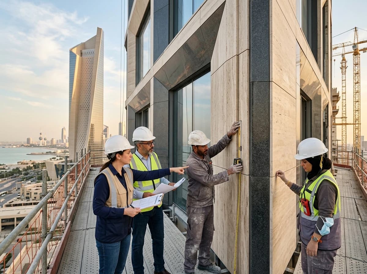 أعمال الهندسة المعمارية وتركيب الحجر الطبيعي لشركة سالم دويح العجمي